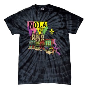 We Stand Nola Strong New Orleans Traveling Lovers Design Tie-Dye T-Shirt