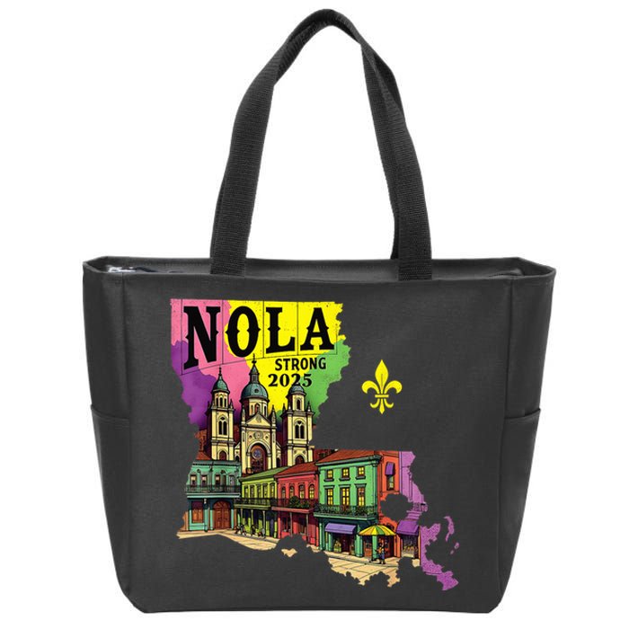 We Stand Nola Strong New Orleans Traveling Lovers Design Zip Tote Bag