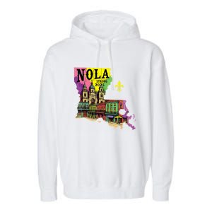 We Stand Nola Strong New Orleans Traveling Lovers Design Garment-Dyed Fleece Hoodie