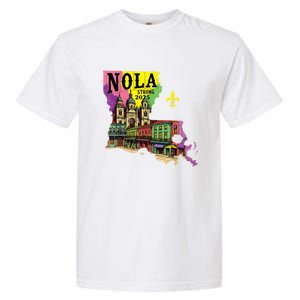 We Stand Nola Strong New Orleans Traveling Lovers Design Garment-Dyed Heavyweight T-Shirt