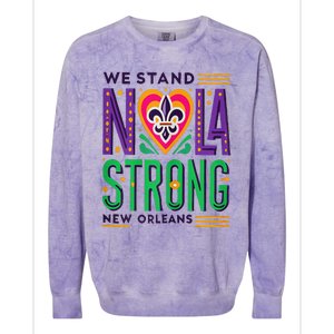 We Stand Nola Strong Nola Strong Support New Orleans Colorblast Crewneck Sweatshirt