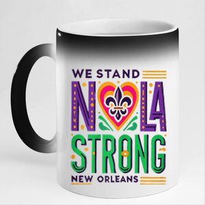 We Stand Nola Strong Nola Strong Support New Orleans 11oz Black Color Changing Mug