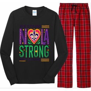 We Stand Nola Strong Nola Strong Support New Orleans Long Sleeve Pajama Set