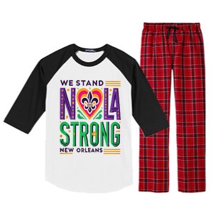 We Stand Nola Strong Nola Strong Support New Orleans Raglan Sleeve Pajama Set