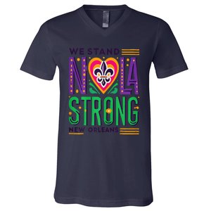 We Stand Nola Strong Nola Strong Support New Orleans V-Neck T-Shirt