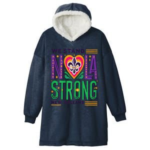 We Stand Nola Strong Nola Strong Support New Orleans Hooded Wearable Blanket