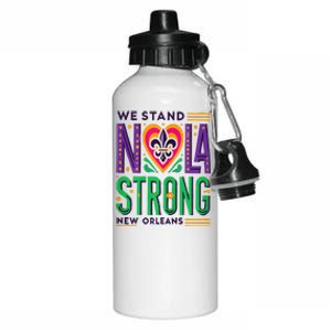 We Stand Nola Strong Nola Strong Support New Orleans Aluminum Water Bottle