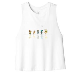 Wonderland Starry Night Alice In Wonderland Women's Racerback Cropped Tank