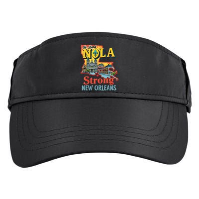 We Stand Nola Strong New Orleans Traveling Lovers Graphic Adult Drive Performance Visor