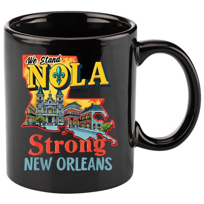 We Stand Nola Strong New Orleans Traveling Lovers Graphic 11oz C Handle Ceramic Mug
