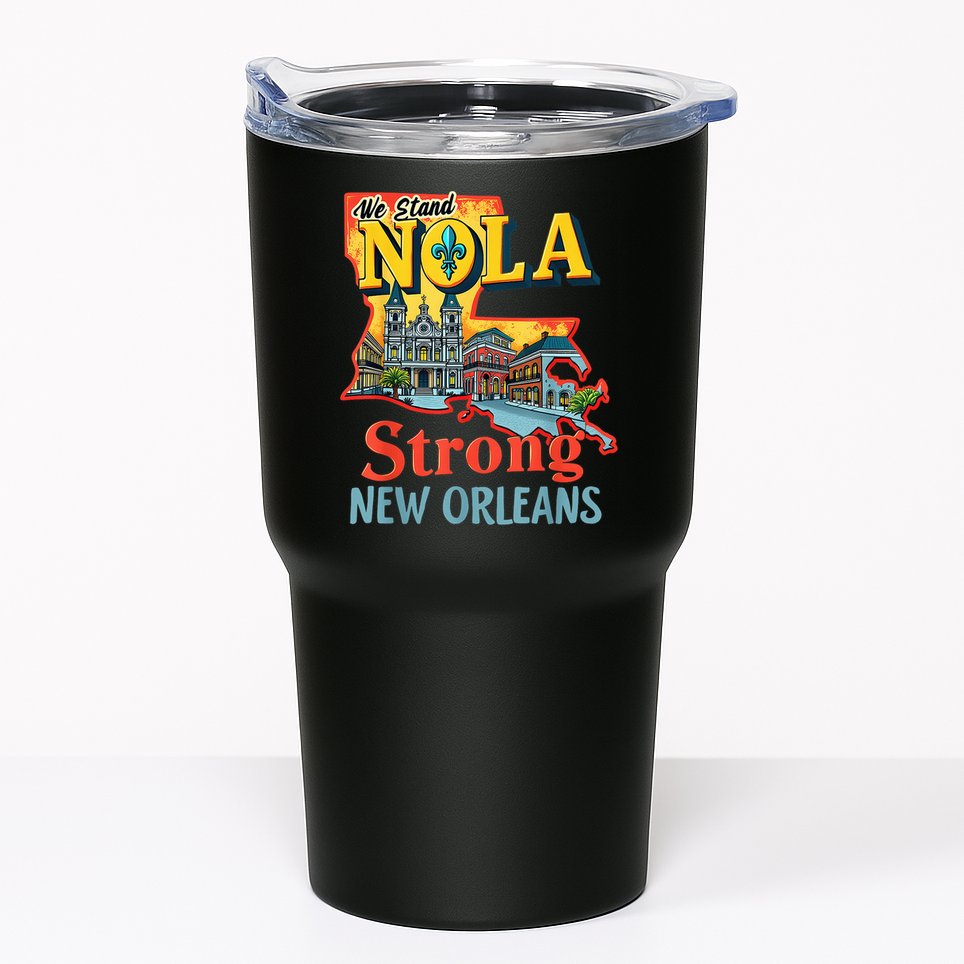 We Stand Nola Strong New Orleans Traveling Lovers Graphic Tumbler