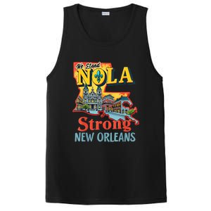 We Stand Nola Strong New Orleans Traveling Lovers Graphic PosiCharge Competitor Tank