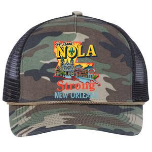 We Stand Nola Strong New Orleans Traveling Lovers Graphic Retro Rope Trucker Hat Cap