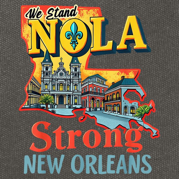 We Stand Nola Strong New Orleans Traveling Lovers Graphic Cotton Canvas Backpack