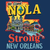 We Stand Nola Strong New Orleans Traveling Lovers Graphic Cooling Performance Crew T-Shirt
