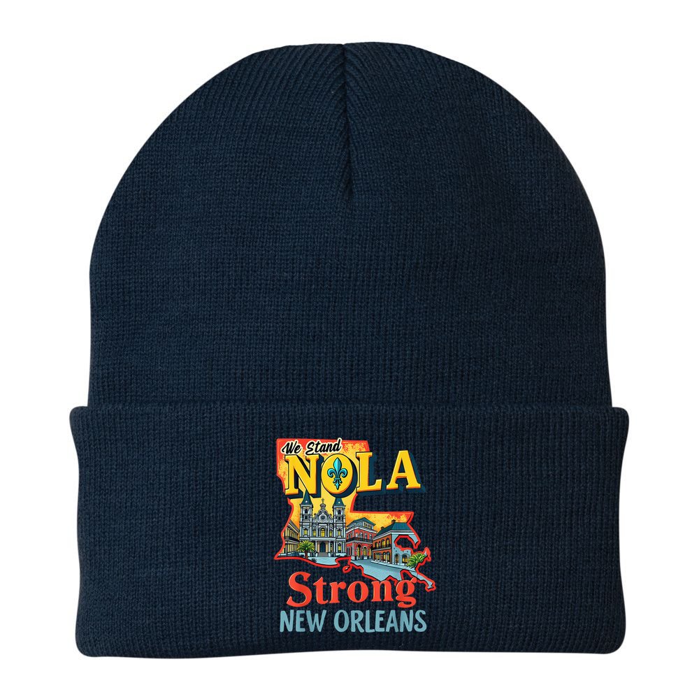 We Stand Nola Strong New Orleans Traveling Lovers Graphic Beanie