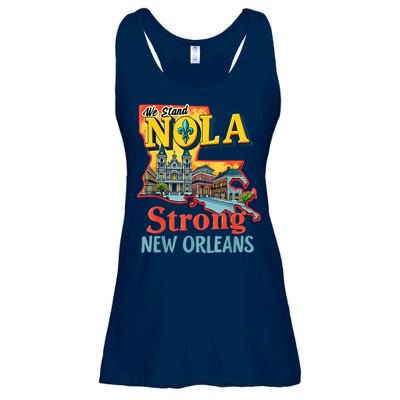 We Stand Nola Strong New Orleans Traveling Lovers Graphic Ladies Essential Flowy Tank