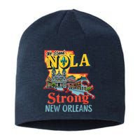 We Stand Nola Strong New Orleans Traveling Lovers Graphic Sustainable Beanie