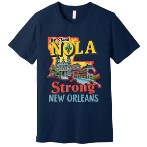 We Stand Nola Strong New Orleans Traveling Lovers Graphic Premium T-Shirt