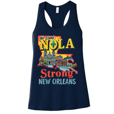 We Stand Nola Strong New Orleans Traveling Lovers Graphic Womens Tank Top