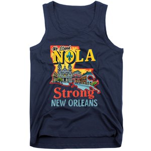 We Stand Nola Strong New Orleans Traveling Lovers Graphic Tank Top