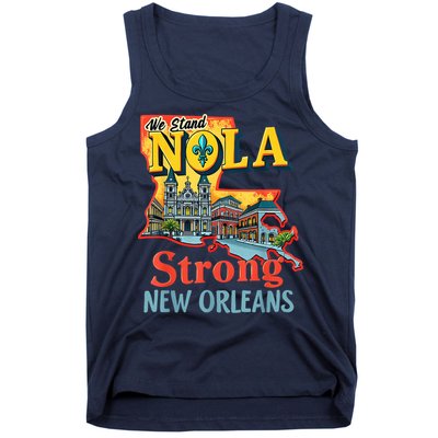 We Stand Nola Strong New Orleans Traveling Lovers Graphic Tank Top