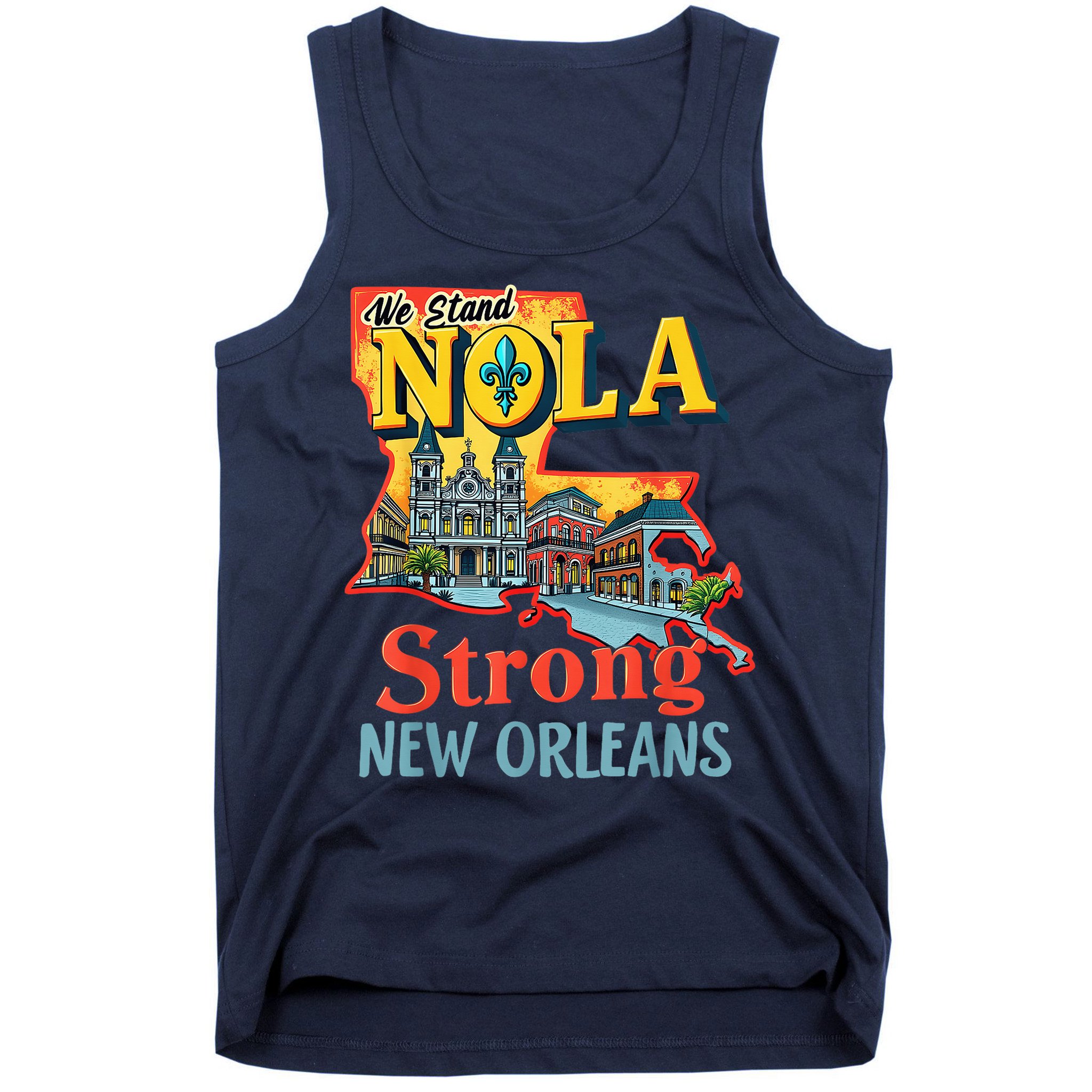 We Stand Nola Strong New Orleans Traveling Lovers Graphic Tank Top