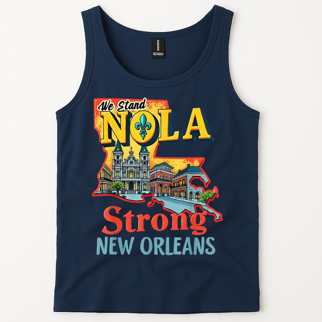 We Stand Nola Strong New Orleans Traveling Lovers Graphic Tank Top