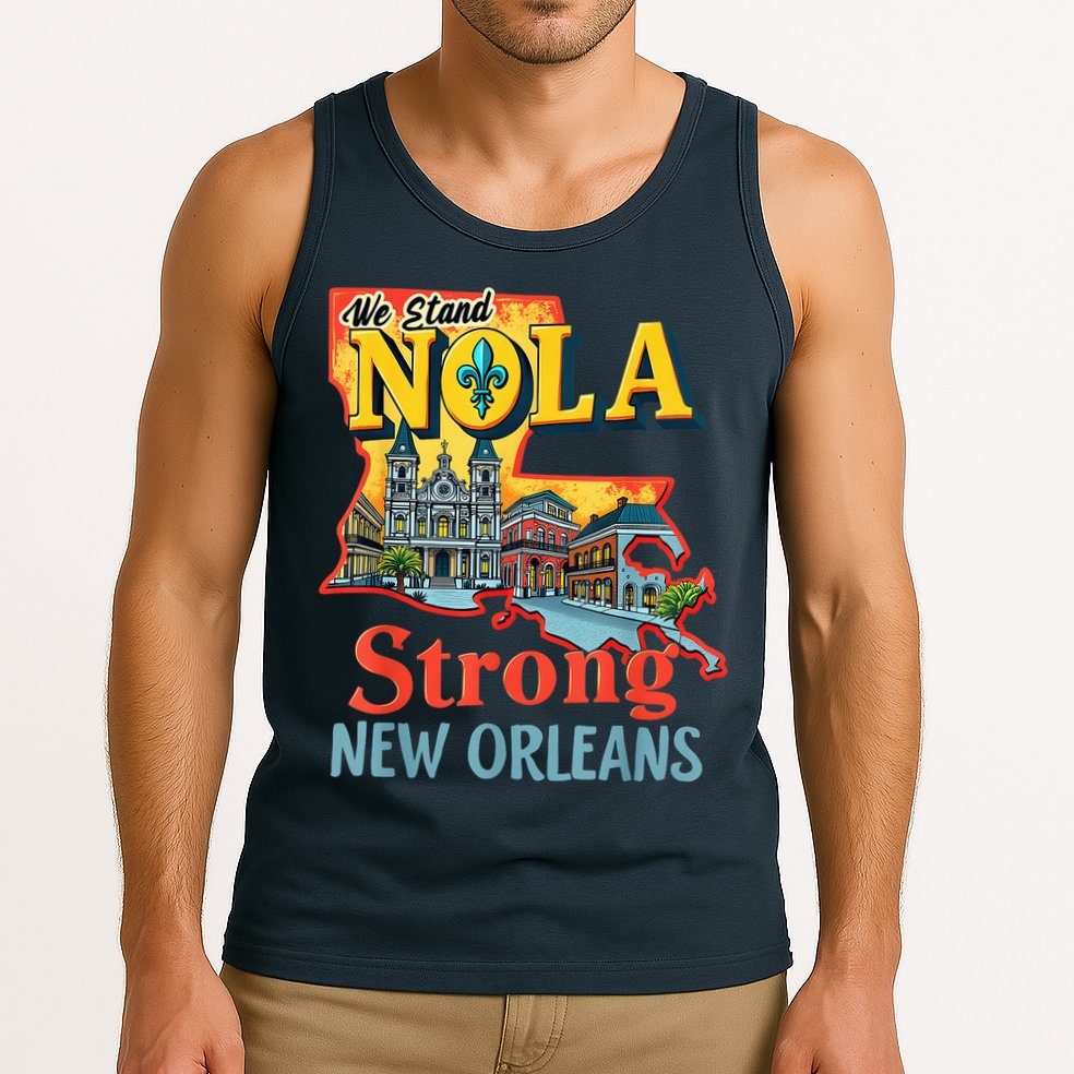 We Stand Nola Strong New Orleans Traveling Lovers Graphic Tank Top
