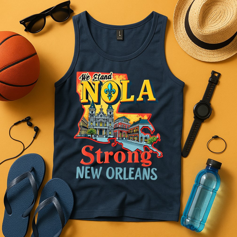 We Stand Nola Strong New Orleans Traveling Lovers Graphic Tank Top
