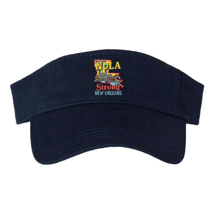 We Stand Nola Strong New Orleans Traveling Lovers Graphic Valucap Bio-Washed Visor