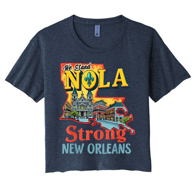 We Stand Nola Strong New Orleans Traveling Lovers Graphic Crop Top