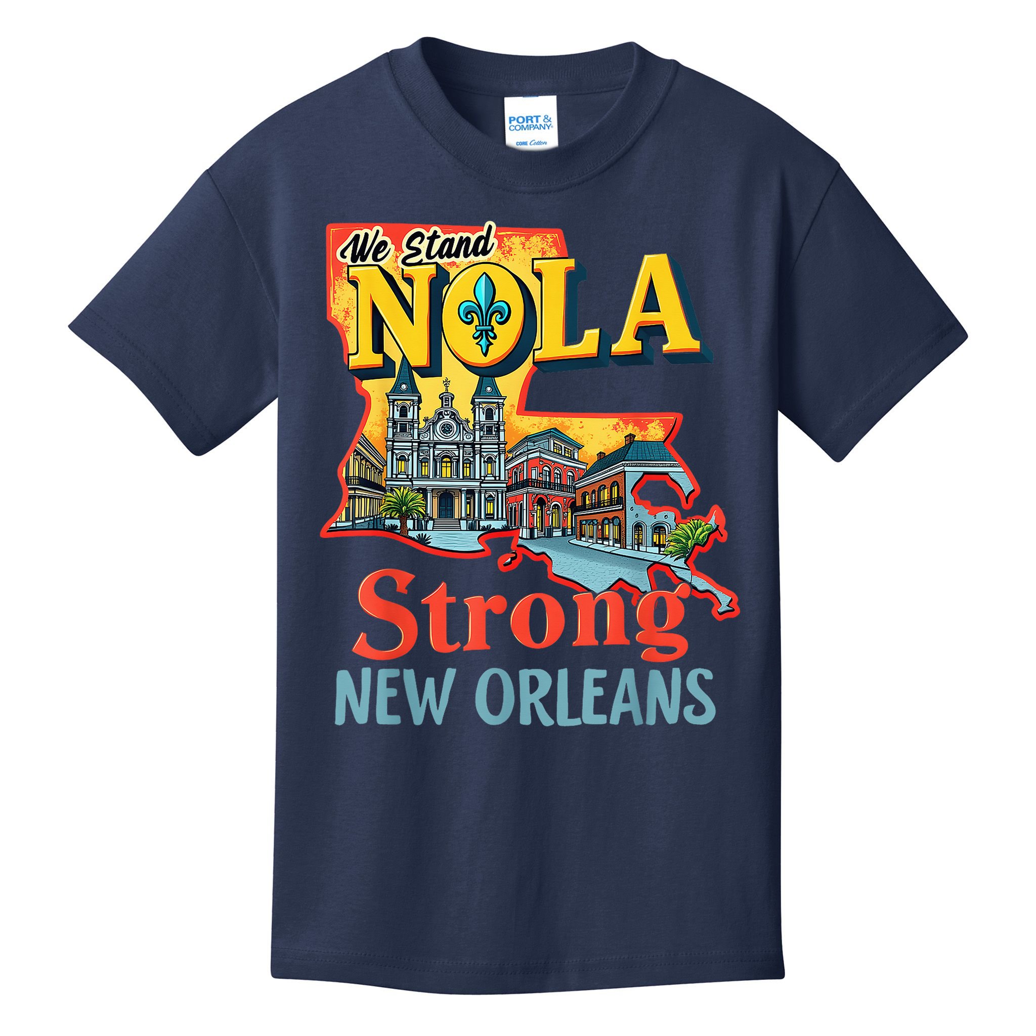 We Stand Nola Strong New Orleans Traveling Lovers Graphic Kids T-Shirt