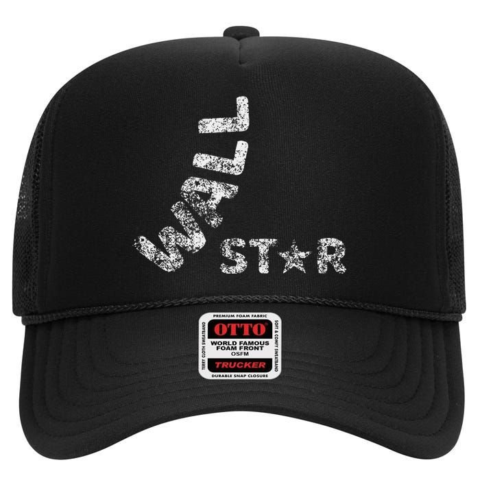 Wall Star Ninja Warrior Warped Wall Gym Training High Crown Mesh Back Trucker Hat