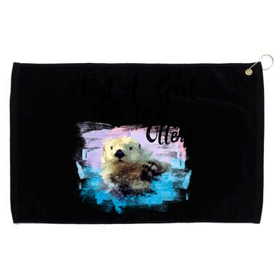 Watercolor Sea Otter Great Gift Who Loves Otters Gift Grommeted Golf Towel