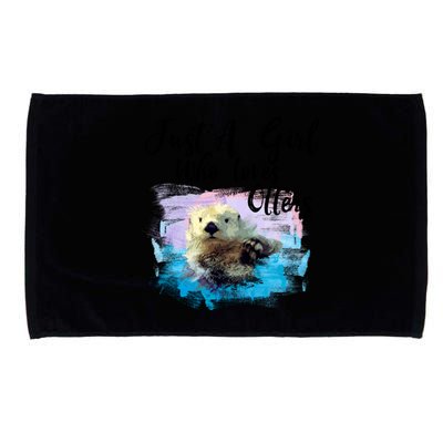 Watercolor Sea Otter Great Gift Who Loves Otters Gift Microfiber Hand Towel