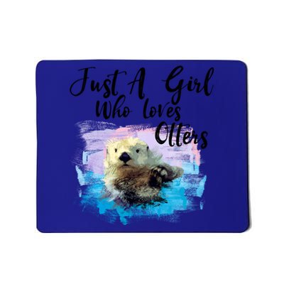 Watercolor Sea Otter Great Gift Who Loves Otters Gift Mousepad