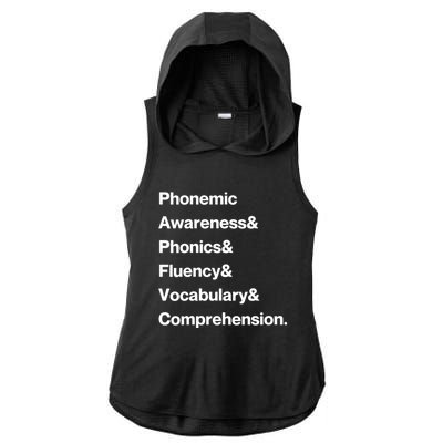 Womens Science Of Reading Teacher Structured Literacy Ladies PosiCharge Tri-Blend Wicking Draft Hoodie Tank