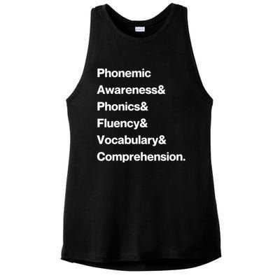 Womens Science Of Reading Teacher Structured Literacy Ladies PosiCharge Tri-Blend Wicking Tank