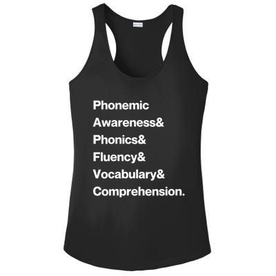 Womens Science Of Reading Teacher Structured Literacy Ladies PosiCharge Competitor Racerback Tank