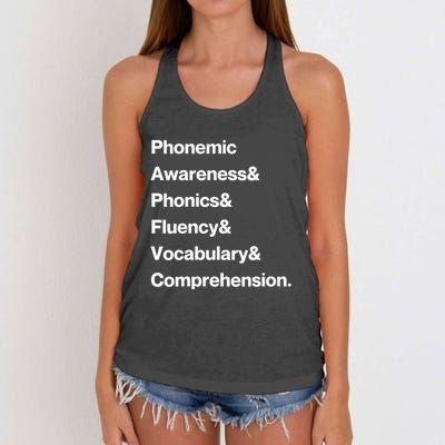 Womens Science Of Reading Teacher Structured Literacy Women's Knotted Racerback Tank