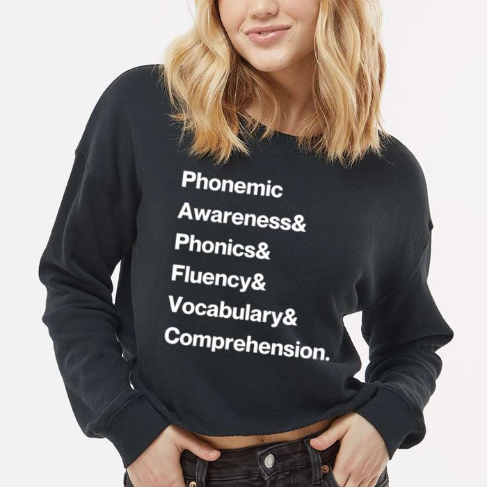 Womens Science Of Reading Teacher Structured Literacy Cropped Pullover Crew
