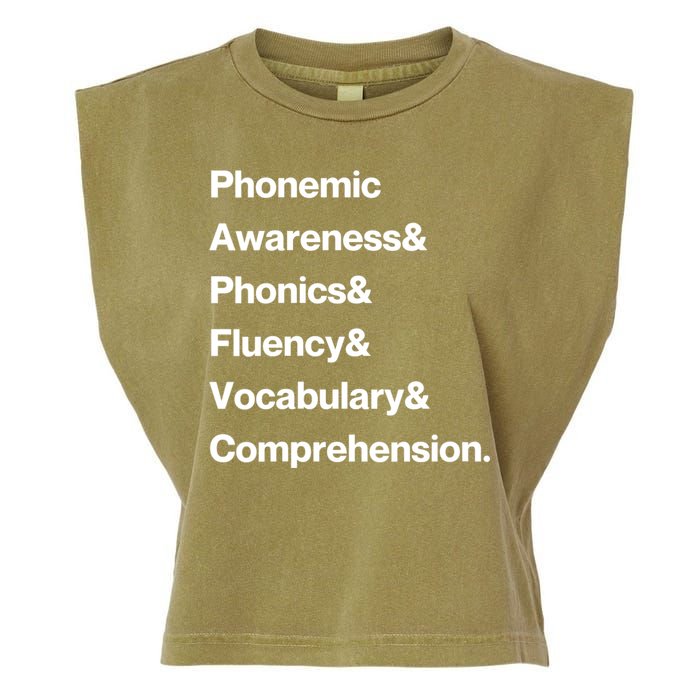 Womens Science Of Reading Teacher Structured Literacy Garment-Dyed Women's Muscle Tee
