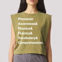 Womens Science Of Reading Teacher Structured Literacy Garment-Dyed Women's Muscle Tee