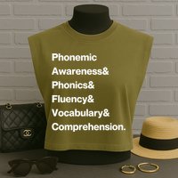 Womens Science Of Reading Teacher Structured Literacy Garment-Dyed Women's Muscle Tee