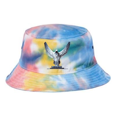 White Statue Of An Angel Of Death In A Greek Temple Tie Dye Newport Bucket Hat