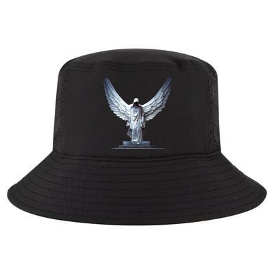 White Statue Of An Angel Of Death In A Greek Temple Cool Comfort Performance Bucket Hat