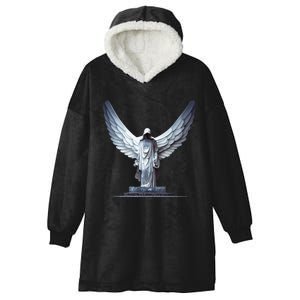 White Statue Of An Angel Of Death In A Greek Temple Hooded Wearable Blanket