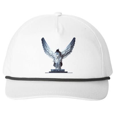 White Statue Of An Angel Of Death In A Greek Temple Snapback Five-Panel Rope Hat