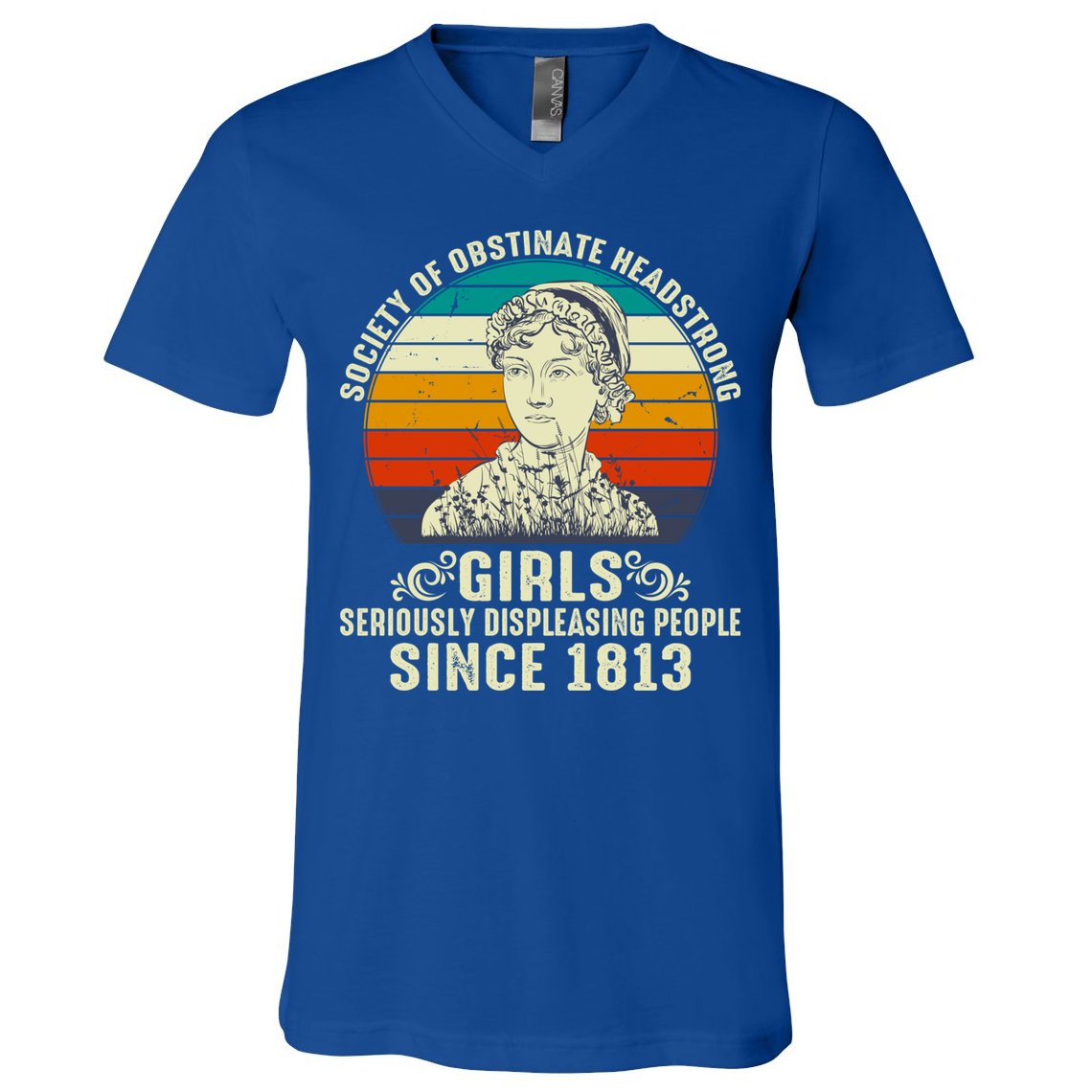 Womens Society Of Obstinate Headstrong Jane Austen V-Neck T-Shirt